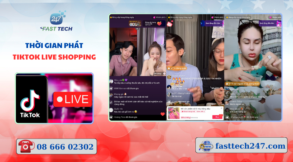 Thời gian phát Tiktok Live Shopping